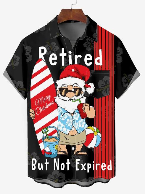 Men's Christmas Funny Graphic Short Sleeve Hawaiian Shirt